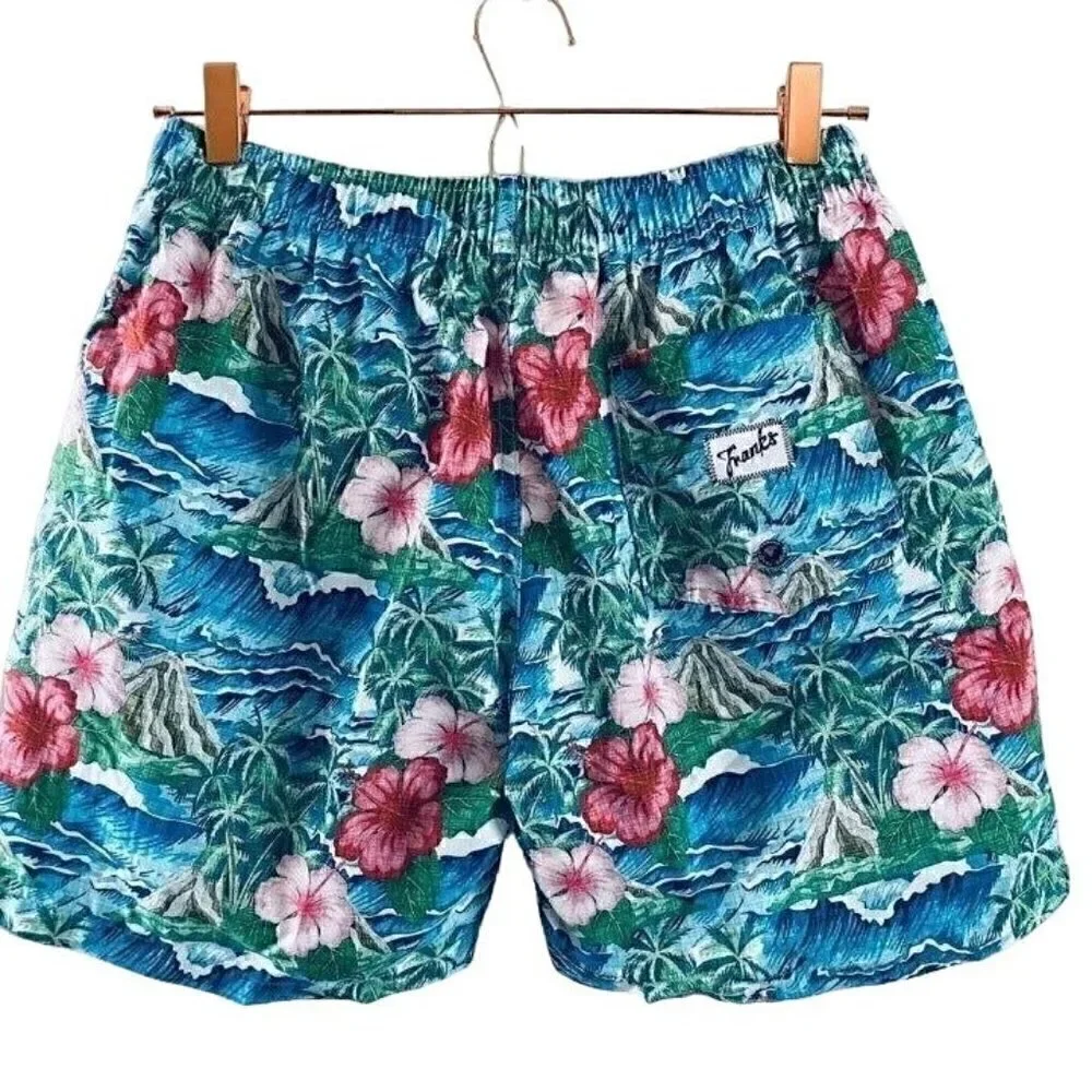 Franks Australia OAHU Tropical Jungle Swim Shorts Trunks Board Shorts L Hawaiian